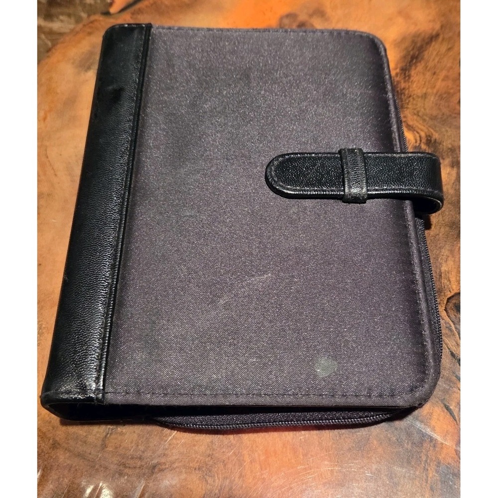 At A Glance Faux Leather Black Binder Planner Divider Organizer Fits 8x5